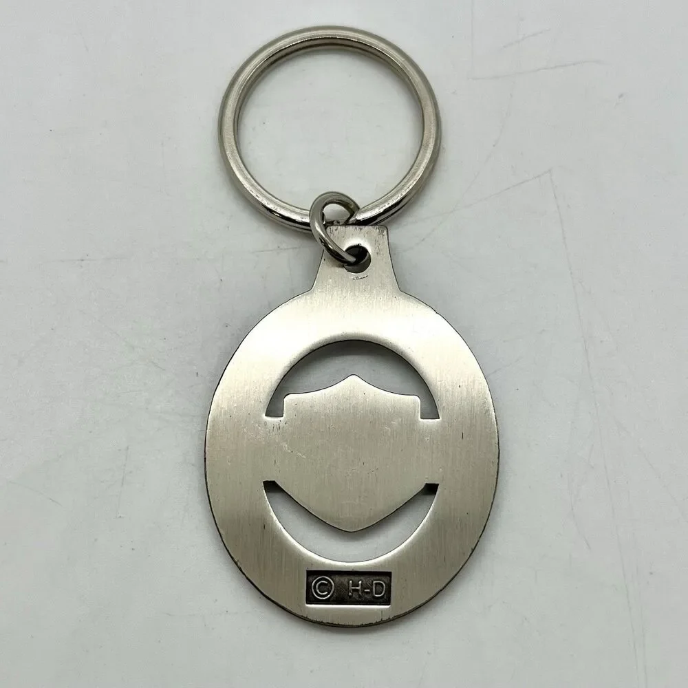 Vintage Harley Davidson Powertrain Tour Metal Keychain 2” Milwaukee WI V-Twin